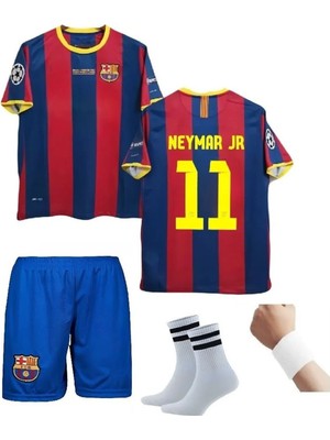 Neymar Jr Barcelona.1 Çocuk Futbol Alt-Üst Takım T-Shrt +Şort+Çorap+Bileklik