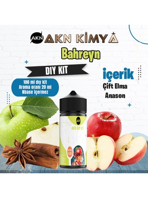Akn Kimya Bahreyn Dıy Kit Çift Elma Anason Gıda Aroması %20 Oranda Aroma İçerir (Hazır Değildir )