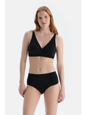 Dagi Siyah Yanı Drapeli Yüksek Bel Alt