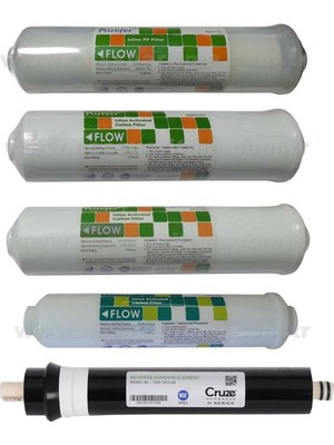Aqua Bella Purefer Su Arıtma Filtresi 5'li 80 GPD Membranlı Filtre Seti