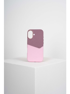 Watch of Royal Nova Iphone 16 Deri Kartlıklı Telefon Kılıfı Pembe