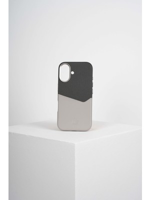 Watch of Royal Nova Iphone 16 Deri Kartlıklı Telefon Kılıfı Gri