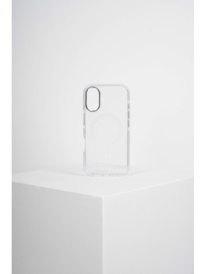 Watch of Royal Onyx Iphone 16 Beyaz Kılıf Magsafe Özellikli Şeffaf Sert Pc Embos Kılıf+Kamera Koruyucu