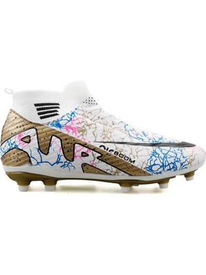 Cihan Shoes Garantili  Bilekli Çoraplı Krampon Halı Saha 31-32-33-34-35-40-41-42-43-44 Numara Bej Renk