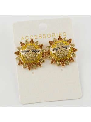 Ebijuteri Güneş Figürlü Küpe