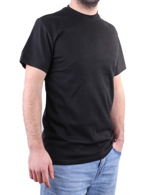 Dagoster DMG23-211520 Siyah Günlük Bisiklet Yaka Erkek Tişört