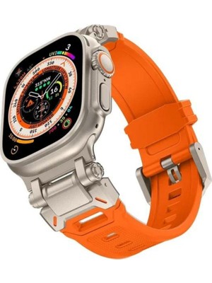 Watch of Royal Apple Slikon Titanium Toka Saat Kayışı Turuncu Watch Ultra 9 8 7 6 Se 5 49MM 45 mm 44 mm 42 mm