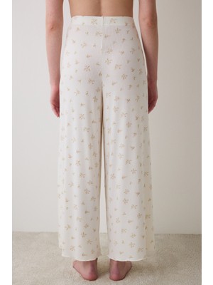 Penti Bloom Printed Ekru Pantolon