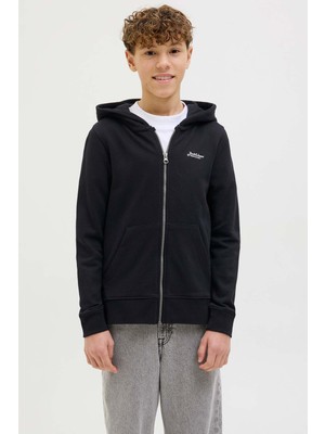 Jack & Jones Jjbeau Sweat Zıp Hood Jnr Siyah Erkek Çocuk Sweatshirt