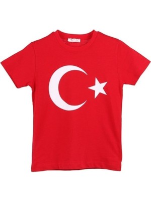Unisex 23 Nisan 29 Ekim 19 Mayıs Gösteri Kostüm ve Türk Bayraklı Ay Yıldızlı Tişört
