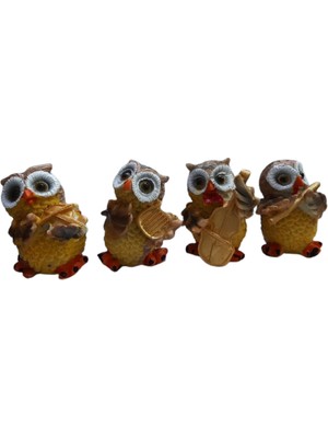 Ony Yapım Müzisyen Baykuşlar Biblo 4'lü Set