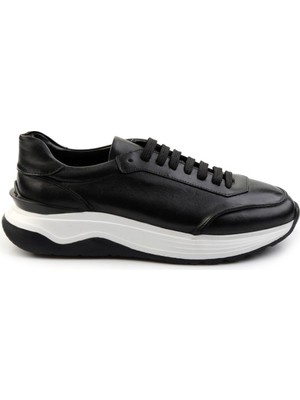 Bambi Siyah Leather Erkek Sneaker E01087115603