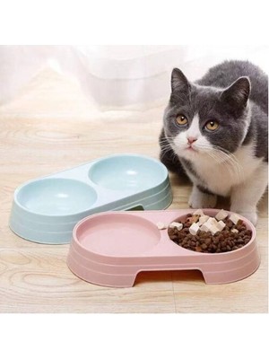 Çift Bölmeli Evcil Hayvan Mama Kabı