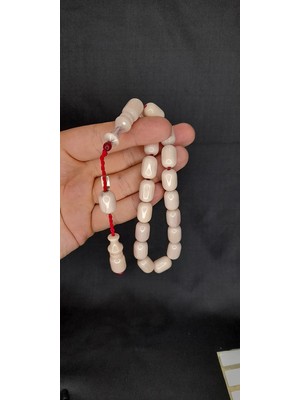 Anemore Collection Sevgiliye Özel Hediye Çubuk Kehribar Tesbih Kapsül Kesim Beyaz Hamur İri Boy H-1322.