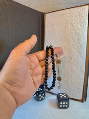 Anemore Collection Sevgiliye Özel Hediye Tesbih Oniks Taşı Küre Kesim H-1097.