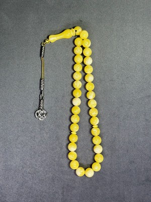 Anemore Collection Sevgiliye Özel Hediye Tesbih Beyrut Toz Kehribar Küre Kesim H-1073.