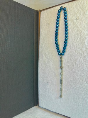 Anemore Collection Sevgiliye Özel Hediye Tesbih Mavi Hematit Tesbih H-1006.