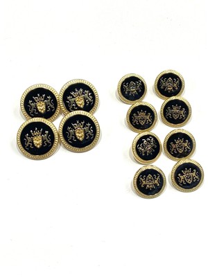 Karan Tuhafiye Blazer Ceket Düğmesi Takımı – Çift Aslan Modeli (4+8 Set)