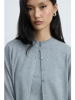 Gri Lea Triko Hırka