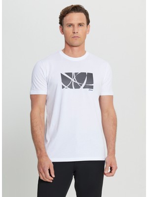 Altınyıldız Classics Bisiklet Yaka Baskılı Beyaz Erkek T-Shirt ACE091252068_BYZ
