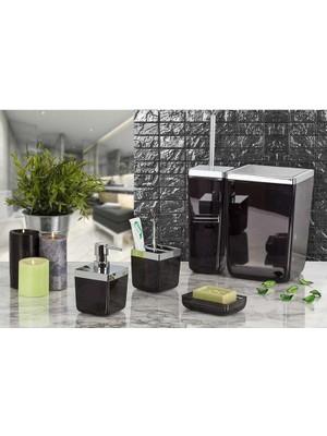Primanova Toskana Banyo Seti Şeffaf Siyah