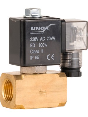 Unox 220 V AC Takoz Gövde Solenoid Valf Normalde Kapalı 1"(0-25 BAR)