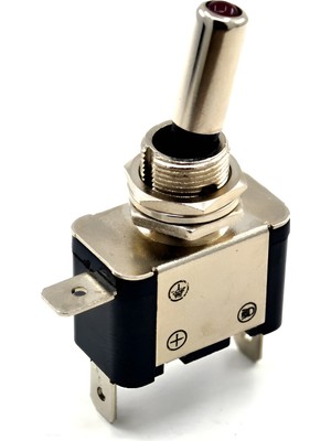 Toggle Switch 1-0 Kırmızı Ledli Metal Anahtar 3 Pin 12V Toggle Switch