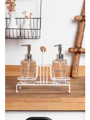 Cremma 2'li Standlı Sıvı Sabunluk Beyaz