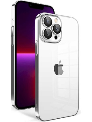 ZORE Apple iPhone 13 Pro Uyumlu Kamera Korumalı Renkli Çerçeveli Zore Garaj KAPAK-GÜMÜŞ-8680436638576-TA83269-T