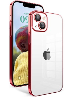 ZORE Apple iPhone 14 Kılıf Kamera Korumalı Renkli Çerçeveli Zore Garaj KAPAK-KIRMIZI-8680436638699-TCHS83