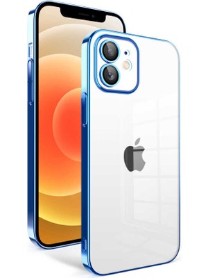 ZORE Apple iPhone 12 Uyumlu Kamera Korumalı Renkli Çerçeveli Zore Garaj Kapak-Saks MAVI-8680436638385-TA83243-T