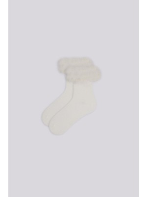 Tyess Bg Store Kız Çocuk Ekru Çorap