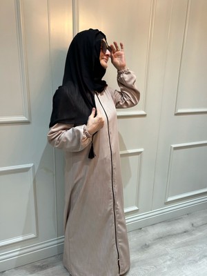 Tekstil Marketi Fermuarlı Kot Desen Ferace