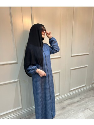 Tekstil Marketi Fermuarlı Kot Desen Ferace