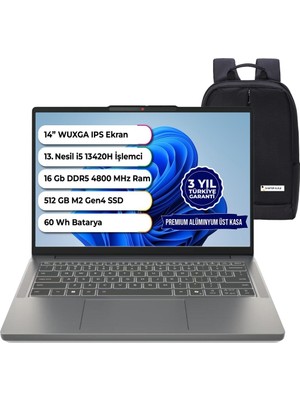 Lenovo Ideapad Slim 3 14IRH10 Intel I5 13420H 16 GB 512 GB SSD Wuxga Freedos 14 Inç 83K00028TR Snertech Çanta