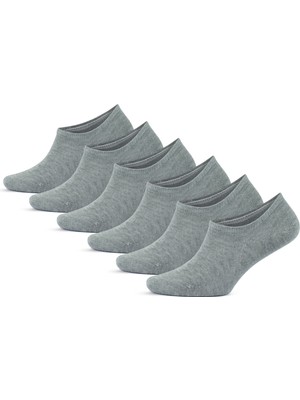 6'lı Bambu Gri Dikişsiz Elastan Görünmez No Show Sneakers Kadın Çorabı 2112