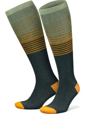 Gowith Bambu Renkli Dikişsiz Diz Boyu 15-20 mm Hg Basınçlı Kompresyon Çorap 3590