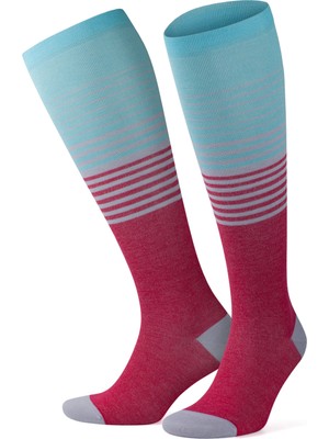 Gowith Bambu Renkli Dikişsiz Diz Boyu 15-20 mm Hg Basınçlı Kompresyon Çorap 3590