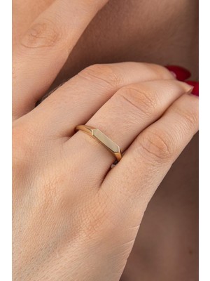 Fiyonk Kuyumculuk 14 Ayar Altın Kalın Çizgi Yüzük