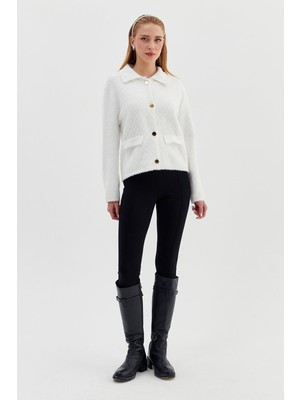 Polo Yaka Saçaklı Hırka