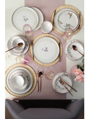 Keramika Purple Bloom Nordıc Yemek Takımı 24 Parça 6 Kişilik 22431-32