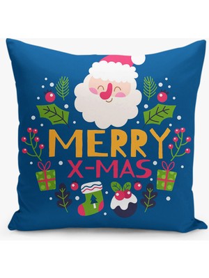 Filamente Çift Taraflı Yılbaşı Cristmas Desenli Dijital Baskı Kırlent Kılıfı