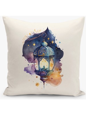 Filamente Çift Taraflı Ramazan - Ramadan Desenli Dijital Baskı Kırlent Kılıfı