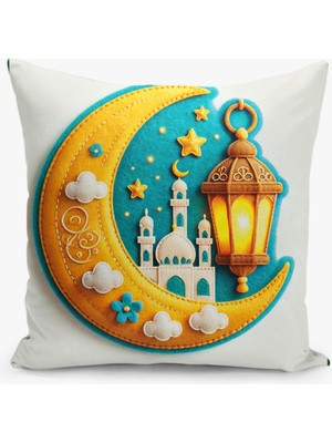 Filamente Çift Taraflı Ramazan - Ramadan Desenli Dijital Baskı Kırlent Kılıfı