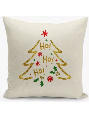 Filamente Çift Taraflı Yılbaşı Cristmas Desenli Dijital Baskı Kırlent Kılıfı