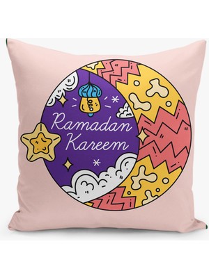 Filamente Çift Taraflı Ramazan - Ramadan Desenli Dijital Baskı Kırlent Kılıfı