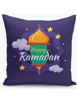 Filamente Çift Taraflı Ramazan - Ramadan Desenli Dijital Baskı Kırlent Kılıfı