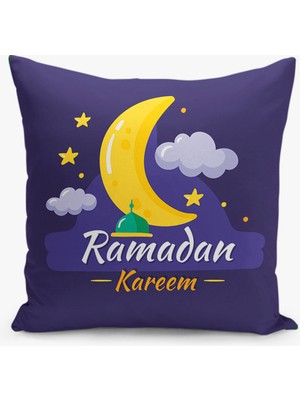 Filamente Çift Taraflı Ramazan - Ramadan Desenli Dijital Baskı Kırlent Kılıfı