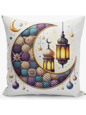 Filamente Çift Taraflı Ramazan - Ramadan Desenli Dijital Baskı Kırlent Kılıfı