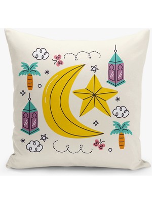 Filamente Çift Taraflı Ramazan - Ramadan Desenli Dijital Baskı Kırlent Kılıfı